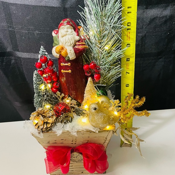 Vintage Christmas Santa Claus Art Assemblage Upcycled Fairy Lights Giftable - Picture 3 of 8